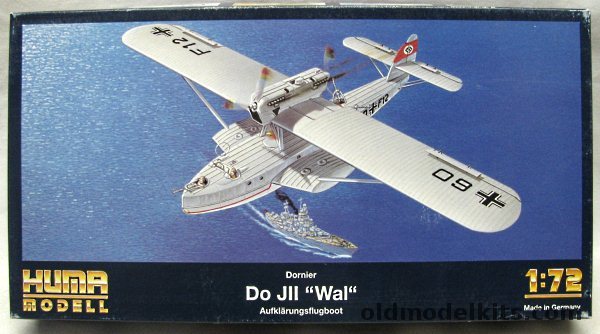 Huma Model 1/72 Dornier Do-J II Wal  - Military or Civil - D2053 'Gronland Wal' / Luftwaffe 60+F12-G12-H12-I12 / Lufthansa D2068 'Passat' / D2069 Monsun, 6000 plastic model kit